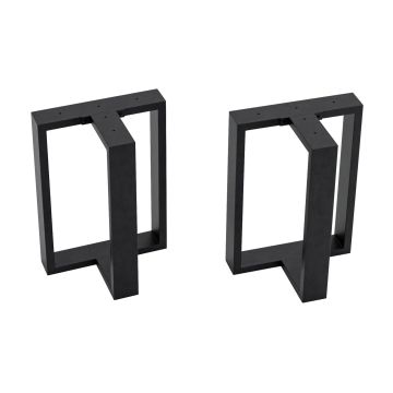 Lot de 2 pieds de table Ashby acier 42 x 30 x 20 cm noir [en.casa]