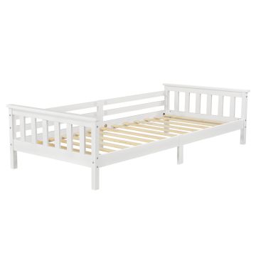 Lit d'Enfant Design Nuuk en Pin 200 x 90 cm Blanc Mat Laqué [en.casa]