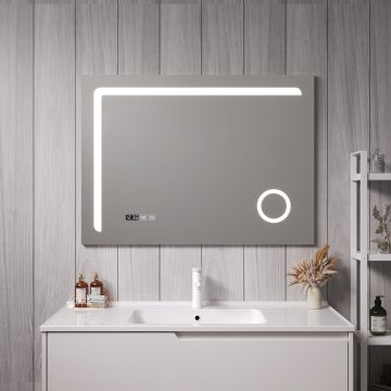 Miroir LED Chambave pour salle de bain 70 x 100 cm argent pro.tec