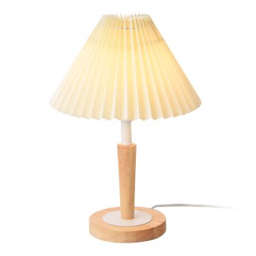 Lampe de table Sittingbourne 35 cm crème effet bois blanc lux.pro