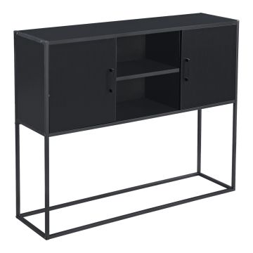 Commode Moderne Motala 90 x 109 x 30 cm Noir [en.casa]