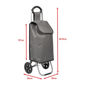 Chariot de courses Nørre 36 litres 93 x 32 x 30 cm gris foncé / noir [en.casa]