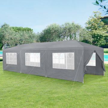 Pavillon de Jardin Wedau Gris Foncé 900 x 300 x 255 cm [casa.pro]